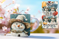 Snowman Mug Wrap Sublimation Winter Holiday 11oz 15oz Product Image 1