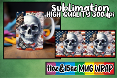 Lively dreams 11oz 15oz sublimation wrap, Skull USA Product Image 1
