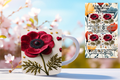 SLEEK 11oz PNG Mug Wrap Artwork , 3D Flower Product Image 1