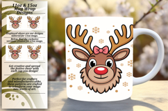 Graceful 11oz Mug Wrap Png Template , Cute Christmas Product Image 1