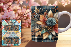 Charming 15oz Mug Wrap Png Artwork , Autumn Flower Product Image 1