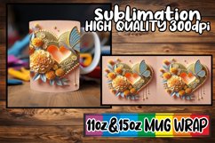 Tender love 11oz 15oz mug wrap, 3D Heart Product Image 1