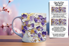 Sublime 11oz Mug Wrap Png Artwork , 3D Flower Product Image 1