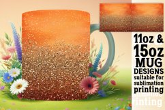 Leopard Bloom Glitter Mug Sublimation Wrap Product Image 1