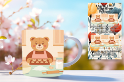 Elegant 15oz Mug Wrap Png Artwork , Cute Bear Product Image 1