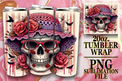 Bright love 20oz tumbler wrap, Skull Product Image 1