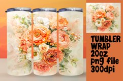 Tumbler Wrap Sublimation 20oz Design Colorful Flowers Product Image 1