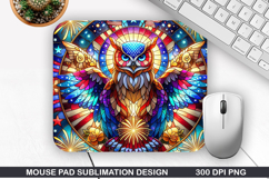 Owls Mouse Pad Sublimation, 4th Of July Mouse Pad PNG Product Image 1