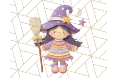 Kawaii Halloween Clipart Cute Kids and Candy Elements Png Product Image 5