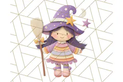Kawaii Halloween Clipart Cute Kids and Candy Elements Png Product Image 5