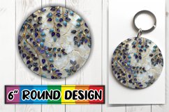 Summer Blossom Glitz Round Design Delight Keychain PNG Product Image 1
