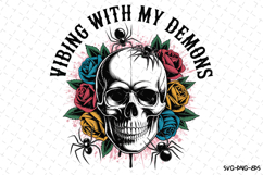 Vibing with my Demons Svg | Halloween Svg | Svg Cut Files Product Image 1