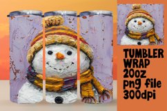 Snowman Tumbler Wrap Sublimation - Winter Holiday 20oz Product Image 1