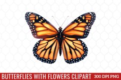 Butterflies With Flowers Clipart Product Image 1