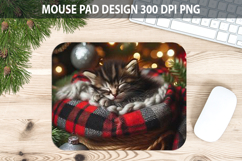 Christmas Cute Cat Mouse Pad Sublimation - Animal PNG Design Product Image 1