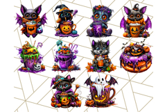 Spooky Café Cuties Halloween PNG Clipart, Holiday Elements Product Image 9