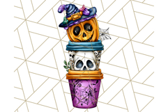 Ghost Café PNG Clipart, Cute Ghost Baristas Halloween Treats Product Image 5