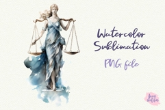 Lady Justice Clipart Scales of Justice PNG Watercolor Product Image 1