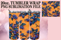 Glossy Glitter Flower 20oz Tumbler Wrap - Summer Shine Product Image 1
