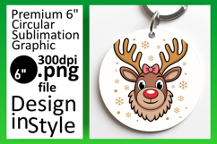 Dynamic Keychain Circle Design Artwork , Cute Christmas Product Image 1