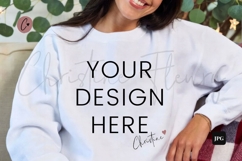 White Sweatshirt Model Mockup Product Image 1