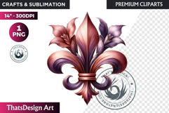 Romantic Flower clipart Rose gold Valentine floral PNG Product Image 1