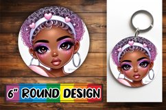 Bright Round Ornaments Sublimation PNG, Love Girl Product Image 1