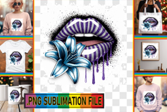Cheerful PNG Sublimation Art, Dripping Lips Product Image 1