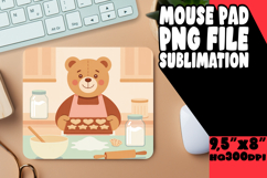 COZY MOUSE MAT CREATIVE SUBLIMATION, Cute Bear Product Image 1