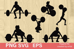 SVG weightlifters, SVG weightlifter silhouette,sport, bundle Product Image 1