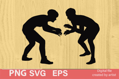 freestyle wrestling, men's freestyle wrestling, silhouette Product Image 1
