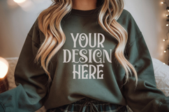 Christmas Gildan 18000 Forest Green Crewneck Sweatshirt Mock Product Image 1