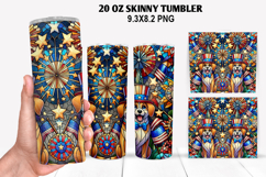 Boxer Skinny Tumbler 20oz Wrap Design,4th of july Tumble PNG Product Image 1
