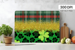 Green and Gold Leopard Glitter Cutting Board PNG Sublimation Product Image 1