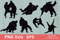 Judokas svg, silhouettes Judo svg, sport judo, bundle svg Product Image 1