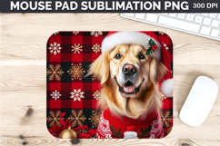 Watercolor Dog Mouse Pad Sublimation - Christmas PNG Design Product Image 1