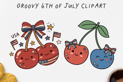 Patriotic Cherry 4th of July Clipart PNG Product Image 1