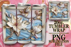 Spring 3D Flower Tumbler Wrap - 20oz Art Product Image 1