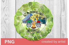 Wind Spinner 6 in, 10 in, beach gnome png, camping, summer Product Image 1