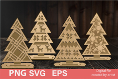 Christmas decor, SVG Christmas trees, multi-layer cutting, Product Image 1