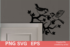 Titmouse door corners SVG, bird golok door corner SVG, bird Product Image 1