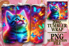 Radiant Adventures 20oz tumbler wrap, Cat Product Image 1