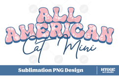 American Cat Mini 4th of July USA Paw DTF PNG Sublimation Product Image 1