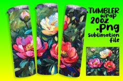 Elegant Flower Oil Art Wrap for Sublimation Crafts Product Image 1