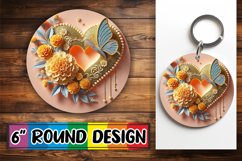 Cheerful Circle Coasters Design, 3D Heart Product Image 1