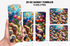 Skinny Tumbler 20oz Wrap Design, Easter Tumbler PNG Design Product Image 1