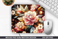 Flowers Mouse Pad Sublimation, Summer Mouse Pad PNG Product Image 1