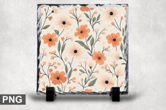 Pastel Flowers Square Sublimation Slate Design Product Image 1