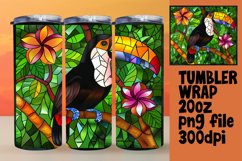 Colorful Birds Stained Glass Tumbler Wrap 20oz Product Image 1