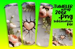 LUXURIOUS 20oz Tumbler Artwork , 3D Heart Product Image 1